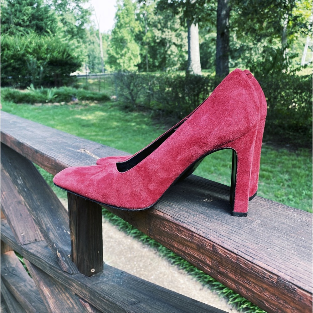 Via Spiga Bold Red Suede Heels